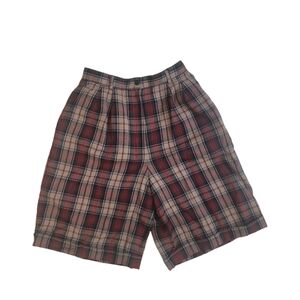 Vintage Talbots Plaid Highwaist Lined Wool Cuffed Leg‎ Mom Shorts Size 8